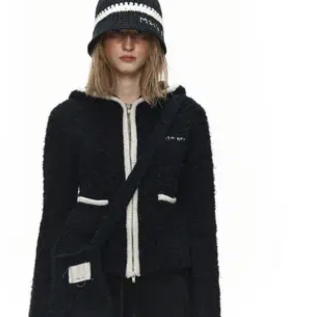 Matin Kim Black Hooded Cardigan